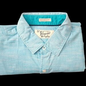 Original Penguin Light Blue Button-Down Casual Shirt